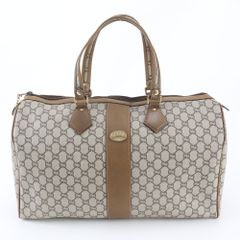 ✨美品✨GUCCI GG ボストンバッグ ハンド ブラウン レザー 金具 ロゴ