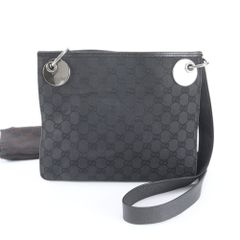 051 極美品 GUCCI ショルダーバッグ 斜めがけ GGキャンバス 黒 o8