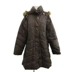 バルマン BALMAIN ダウンコート アウター LL 茶 ブラウン ファー付きフード キルティング ミドル丈 P340D-90F /PP ■ECE006のサムネイル