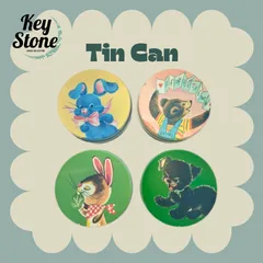 Key Stone ／ キーストーン　Tin Can ティン缶 レトロポップ 動物 小物入れ 缶ケース