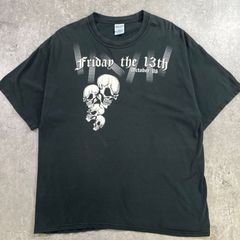 00年代 Friday the 13th スカル バイクプリントTシャツ メンズXL 古着 2006 00s Y2K VINTAGE ヴィンテージ カナダ 髑髏 モーターサイクル バックプリント 黒色