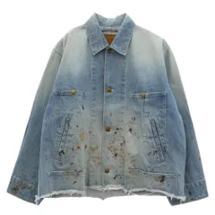 doublet ダブレット 24AW 24AW47BL204 CUT OFF DENIM COVERALL カットオフ デニム ペンキ加工 カバーオール インディゴブルー系 M【中古】のサムネイル