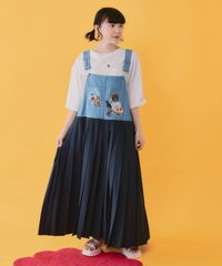isScoLar（イズスカラー）562224：花柄シフォン×花柄生地 3D風パンツ