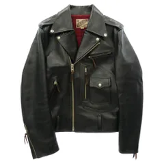 ワイツー レザージャケット Y’2 LEATHER HORSE D-POCKET DOUBLE RIDERS ホースハイド Dポケット ダブルライダース レザージャケット 馬革 サイズ40 ブラック系 40【中古】のサムネイル