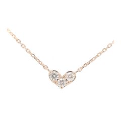 ヴァンドーム青山 ダイヤモンド ハート ネックレス K18YG 0.10ct