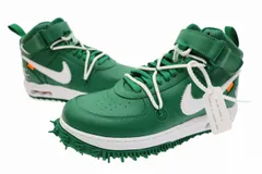 ナイキ NIKE ×OFF-WHITE オフホワイト AIR FORCE 1 MID SP LTHR Pine Green エア フォース 1 ミッド パイングリーン DR0500-300 27.5 緑 グリーン ブランド古着ベクトル 中古▲■260404のサムネイル