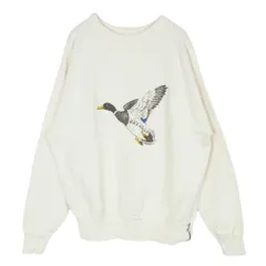 HUMAN MADE ヒューマンメイド 25AW HM30CS043 TSURIAMI SWEATSHIRT ツリアミ スウェットシャツ ダック グラフィック プリント Vガゼット クルーネック スウェット オフホワイト系 XL【中古】のサムネイル