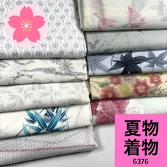 夏 着物 サマーウールなど 10枚 着物まとめ売り【6376】同梱購入歓迎 リメイク用 着付け練習用のサムネイル
