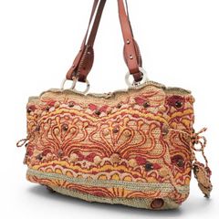 美品✨ジャマンピュエッシュ ボタニカル柄 トートバッグ ラフィア ビーズ刺繍 Jamin Puech ジャマンピュエッシュ かごバッグ トートバッグ ラフィア