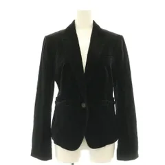 ポールスミス ブラック レーベル Paul Smith BLACK LABEL テーラードジャケット ベロア 柄裏地 リボン 40 ブラック /CX ■GY18のサムネイル