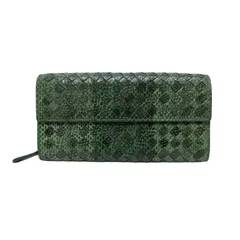 4857 BOTTEGA VENETA ボッテガヴェネタ 長財布 パイソン イントレチャート グリーンのサムネイル