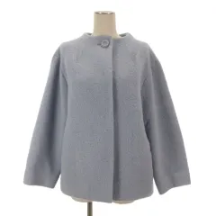 ノーリーズ Nolley's 23AW シャギー ショート コート 36 サックス 260615E ■GY47のサムネイル