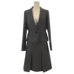 ランバン LANVIN セットアップ スーツ ジャケット スカート ドット 38 ネイビー 260616E ■GY47のサムネイル