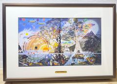 藤城 清治 角笛と少年 サイン 額 裏面書付き エディNo. 331/450 - メルカリ