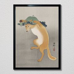 竹内栖鳳 昭和3年作 【 おぼろ月 】 大塚巧藝社 複製画 額装仕立て
