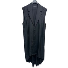 civarize V系 ライダース ジレ ロック ドレープ ブラック ベスト