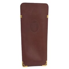 Cartier カルティエ メガネケース ボルドー ゴールド金具 箱付き