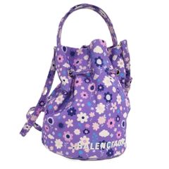 美品】バレンシアガ ホイールXS 2way 巾着バッグ 花柄 保存袋付き 