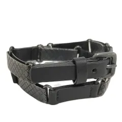 BOTTEGA VENETA ブレスレット SV925×レザー ブラック×シルバーのサムネイル