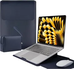 3in1】ノートパソコン用スリーブ pcスタンドとマウスパッド付き MacBook Air/MacBook Pro/iPad Air Pro/Surface 12/13/13.3/14/15.6/16インチ　15-16インチ | ブルーのサムネイル