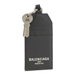 BALENCIAGA Credit チャーム キーリング カードホルダー グレインドカーフスキン レザー ブラック 8531552ABV01000のサムネイル