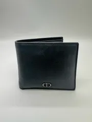 【鑑定済み】Christian Diorクリスチャン ディオール 二つ折り財布 ブラック レザー CDロゴ メンズ　箱、リボン、袋ありのサムネイル