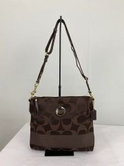 COACH アクセサリーポーチ シグネチャー ターンロック ブラウン 11057 COACH アクセサリーポーチ シグネチャー ターンロック ブラウン 11057