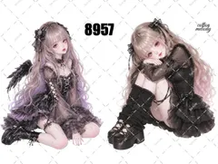original sticker no.8957 // 人物ステッカー オリジナルステッカー オリジナル人物ステッカー ステッカー 装飾ステッカー cotton melodyのサムネイル