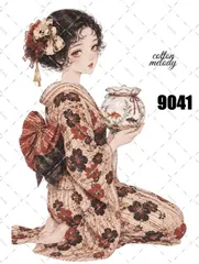 original sticker no.9041 // 人物ステッカー オリジナルステッカー オリジナル人物ステッカー ステッカー 装飾ステッカー cotton melodyのサムネイル