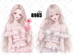 original sticker no.8965 // 人物ステッカー オリジナルステッカー オリジナル人物ステッカー ステッカー 装飾ステッカー cotton melodyのサムネイル