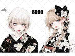 original sticker no.8990 // 人物ステッカー オリジナルステッカー オリジナル人物ステッカー ステッカー 装飾ステッカー cotton melodyのサムネイル