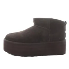アグ オーストラリア UGG australia Classic Ultra Mini Platform ムートンブーツ ショート プラットフォーム 厚底 スエード US7 ダークブラウン 1135092 /YO23のサムネイル