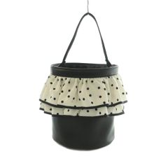 美品⭐︎セツコサジテール⭐︎黒ドット⭐︎バケツ型フリルバッグ