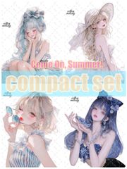 【Come On, Summer!】compact set / 25種類各3枚 / cotton melody / 人物ステッカー / 夏モチーフイラスト 【単品同時販売】のサムネイル