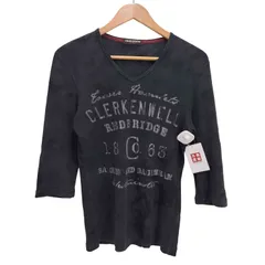 ハイダウェイニコル HIDEAWAYS NICOLE 英字プリント Vネック グラデーション カットソー Y2K メンズ JPN：46 のサムネイル