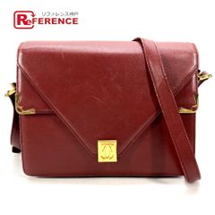 2607-19｜カルティエ マストライン ショルダーバッグ レザー ボルドー