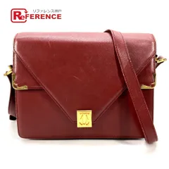 CARTIER カルティエ ショルダーバッグ マストライン ロゴ レザー ボルドー