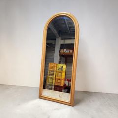 アンティーク ラタン 籐 アーチミラー ウォールミラー ビンテージ 鏡