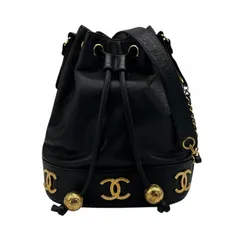 【中古】 CHANEL シャネル トリプココマーク 巾着バッグ チェーンショルダーバッグ 2番台 キャビアスキンゴールド金具 ブラックレディース23040405 SAのサムネイル