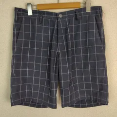 JUNMEN ジュンメン カーゴショーツ ハーフパンツ チェック柄 ネイビー L メンズ 古着 レトロ モードのサムネイル