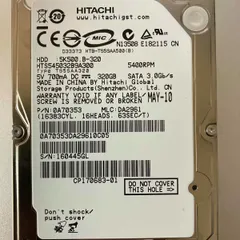 【正常】Hitachi HGST 320GB HDD 2.5インチ SATA ノートPC用 動作確認済 フォーマット済 a21のサムネイル
