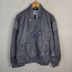 SIMPLE LIFE シンプルライフ 中綿ジャケット ブルゾン 襟ニット切替 フルジップ L メンズ 古着 クラシック シンプルのサムネイル