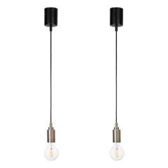 ペンダント ソケット ライト 吊り下げ 照明器具 ペンダントライト 北欧 おしゃれ アンティーク E26 LED エジソン 電球 適合 引っ掛けシーリング ダクトレール 照明（ライティングレールタイプ ２個）のサムネイル