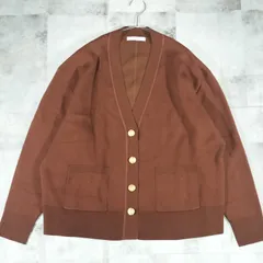 洗える【美品】 JOURNAL STANDARD relume 2025AW コットンカシミヤミックスダブルニットVネックカーディガン FREEサイズ ブラウン 茶色 ゴールドボタン エンブレム オーバーサイズのサムネイル