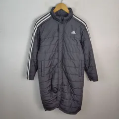 adidas アディダス ベンチコート 3本ライン 裏ボア グレー 160 メンズ 古着 スポーツMIX ストリートのサムネイル