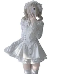 ワンピース ロリータ ゴシック ゴスロリ 衣装 2点セット 地雷系 量産型 森ガール レース 原宿系 レディース ハロウィン コスプレ衣装 ゆめかわいい