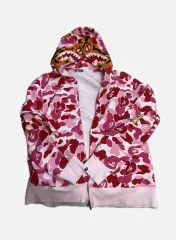 A BATHING APE ABC カモ タイガー フール ジップ フーディー ピンクのサムネイル