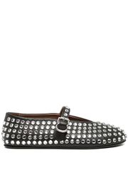 ALAÏA STRASS エンベルシヘッド レザー バレエ 送料無料