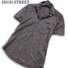 HIGH STREET ハイストリート 春夏 微光沢★ 襟ワイヤー 半袖 スリム シャツ 日本製 Sz.M メンズのサムネイル