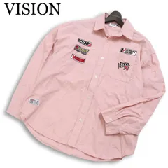 VISION STREET WEAR ヴィジョン 通年★ 長袖 ロゴ ワッペン ビッグシルエット 格子柄 チェック シャツ Sz.L メンズのサムネイル